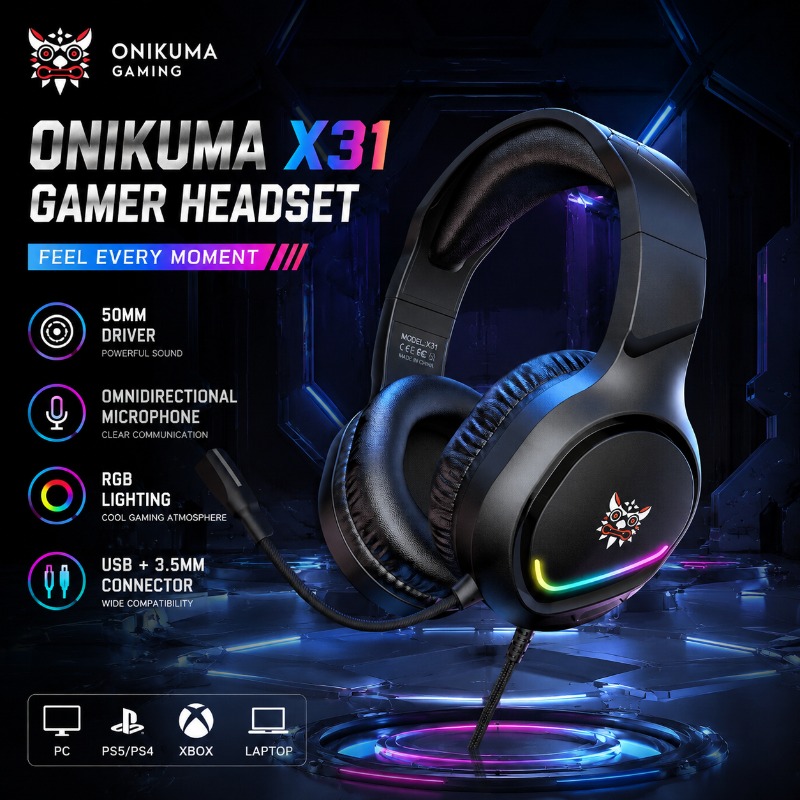 Gaming Console Amazon - ONIKUMA X31 Gaming Headset Professional Wired