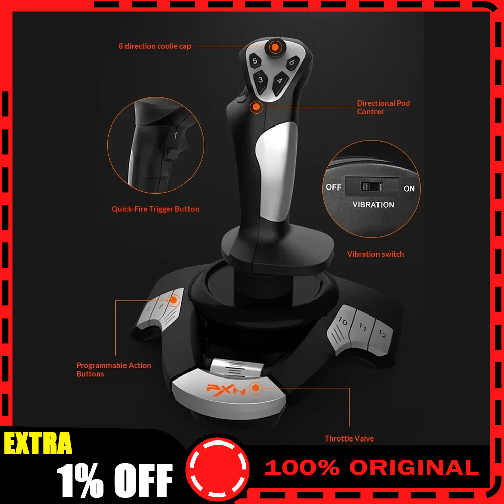 PXN F16 Simulated Flight Stick - Flight Joystick Sim ulasan dan harga