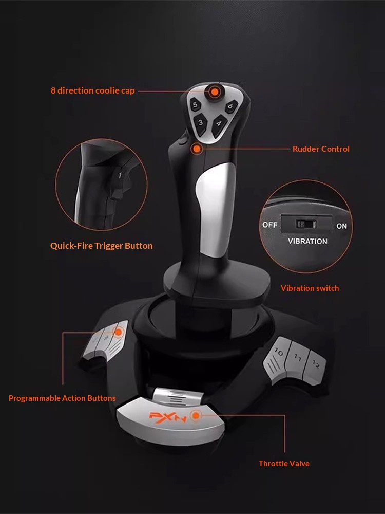 PXN F16 Simulated Flight Stick - Flight Joystick Sim ulasan dan harga