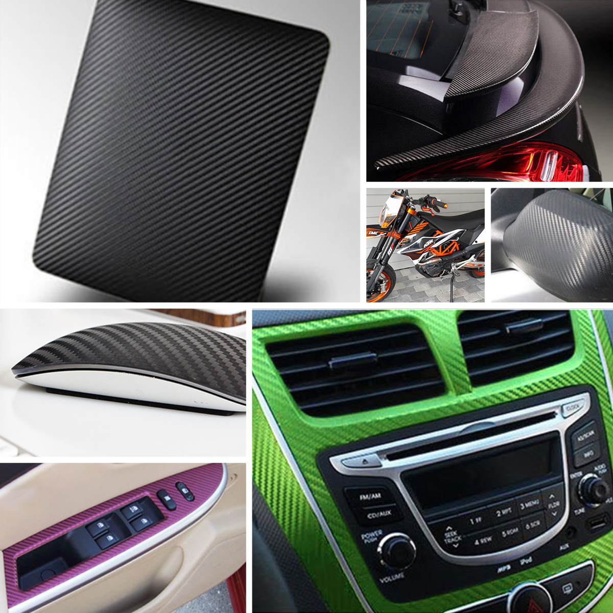 Carbon Fiber Vinyl Foil Film C - Console Skin Wrap ulasan dan harga