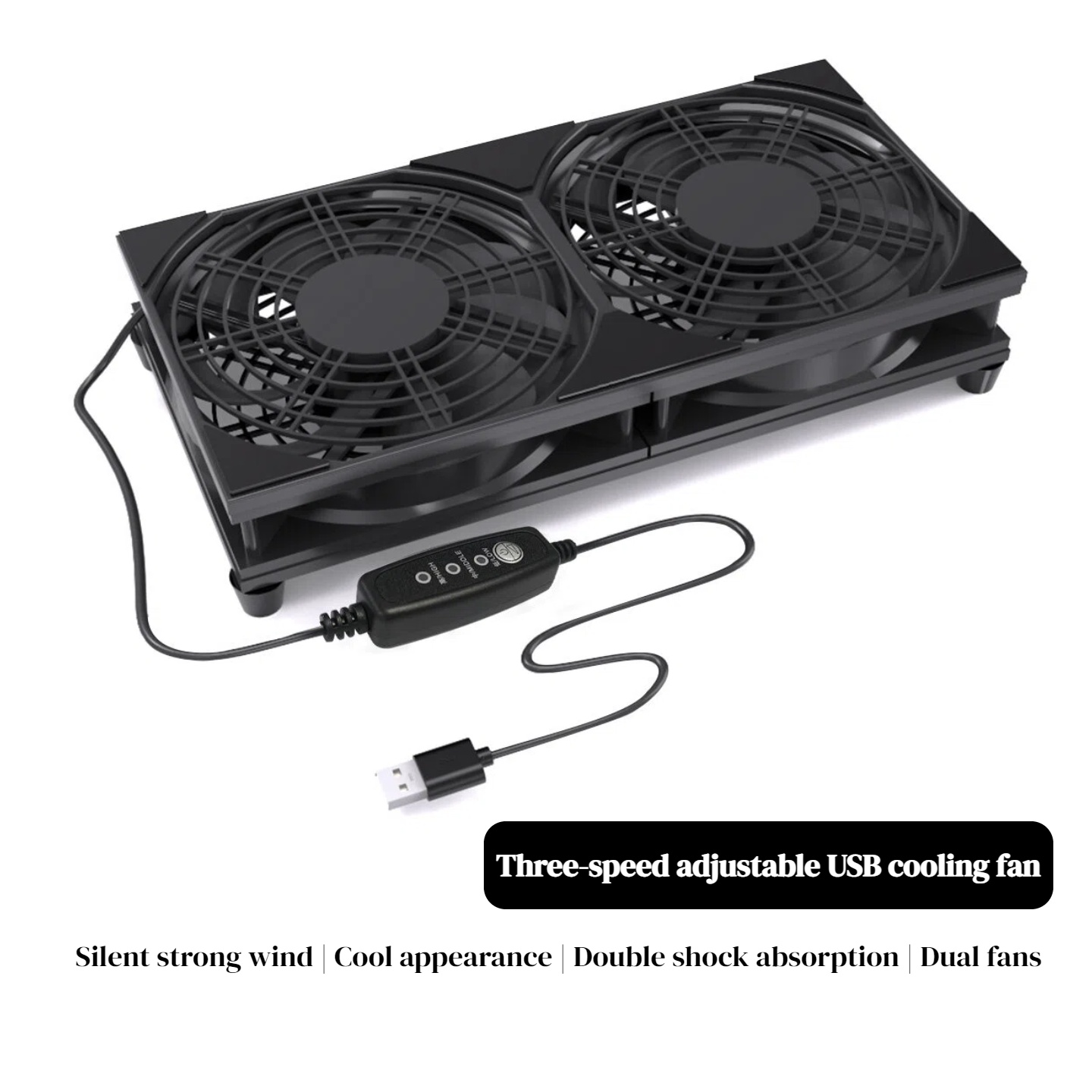 Dual USB Cooling Fan with 3-Sp - Gaming Console Setup ulasan dan harga