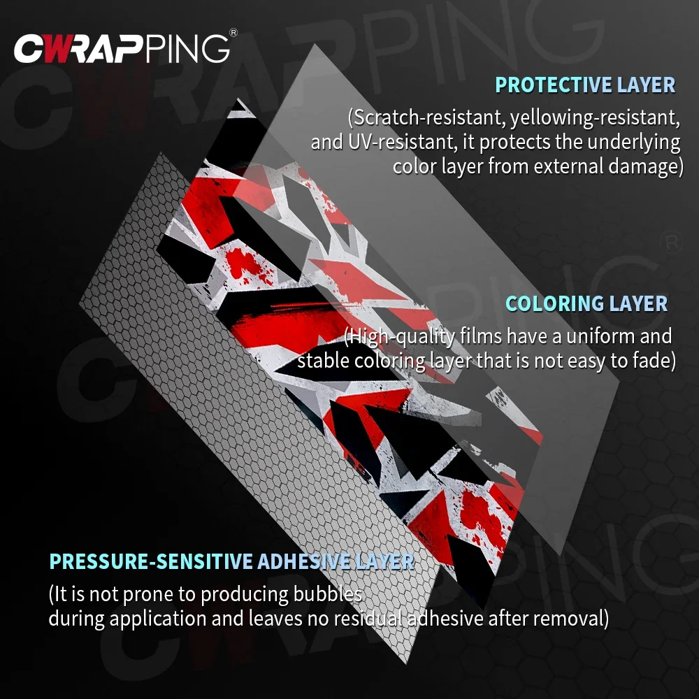 Geometric Camo Car Vinyl Wrap  - Console Skin Wrap ulasan dan harga
